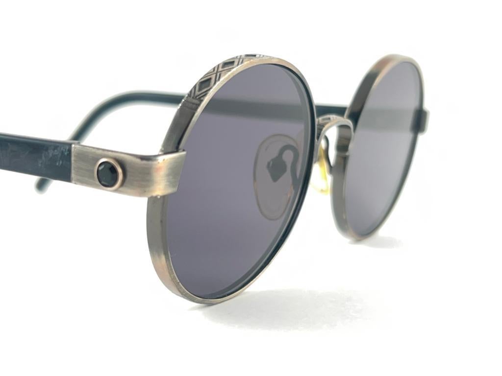 Women's or Men's New Jean Paul Gaultier 56 9274  Round Space Grey & Grey Lenses 1990's Japan For Sale
