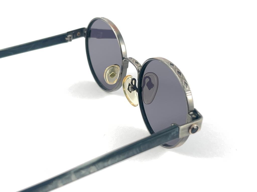 New Jean Paul Gaultier 56 9274  Round Space Grey & Grey Lenses 1990's Japan For Sale 1