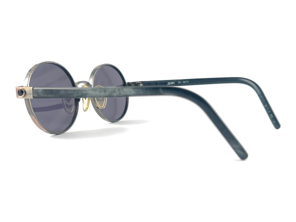 New Jean Paul Gaultier 56 9274  Round Space Grey & Grey Lenses 1990's Japan For Sale 3
