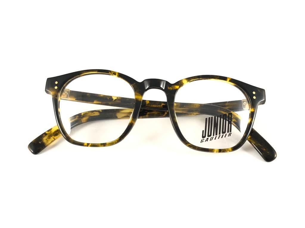 Jean Paul Gaultier - Lunettes de soleil neuves 57 0071 jaune écaille de tortue RX, années 90, Japon en vente 4