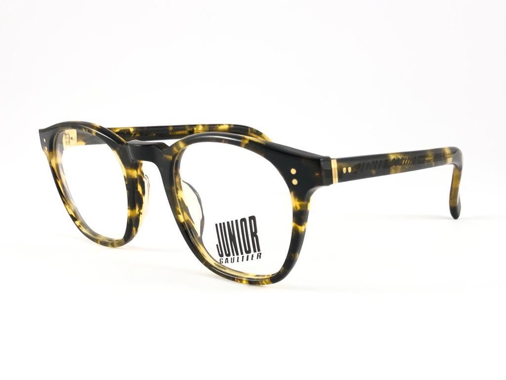 Jean Paul Gaultier - Lunettes de soleil neuves 57 0071 jaune écaille de tortue RX, années 90, Japon en vente 2