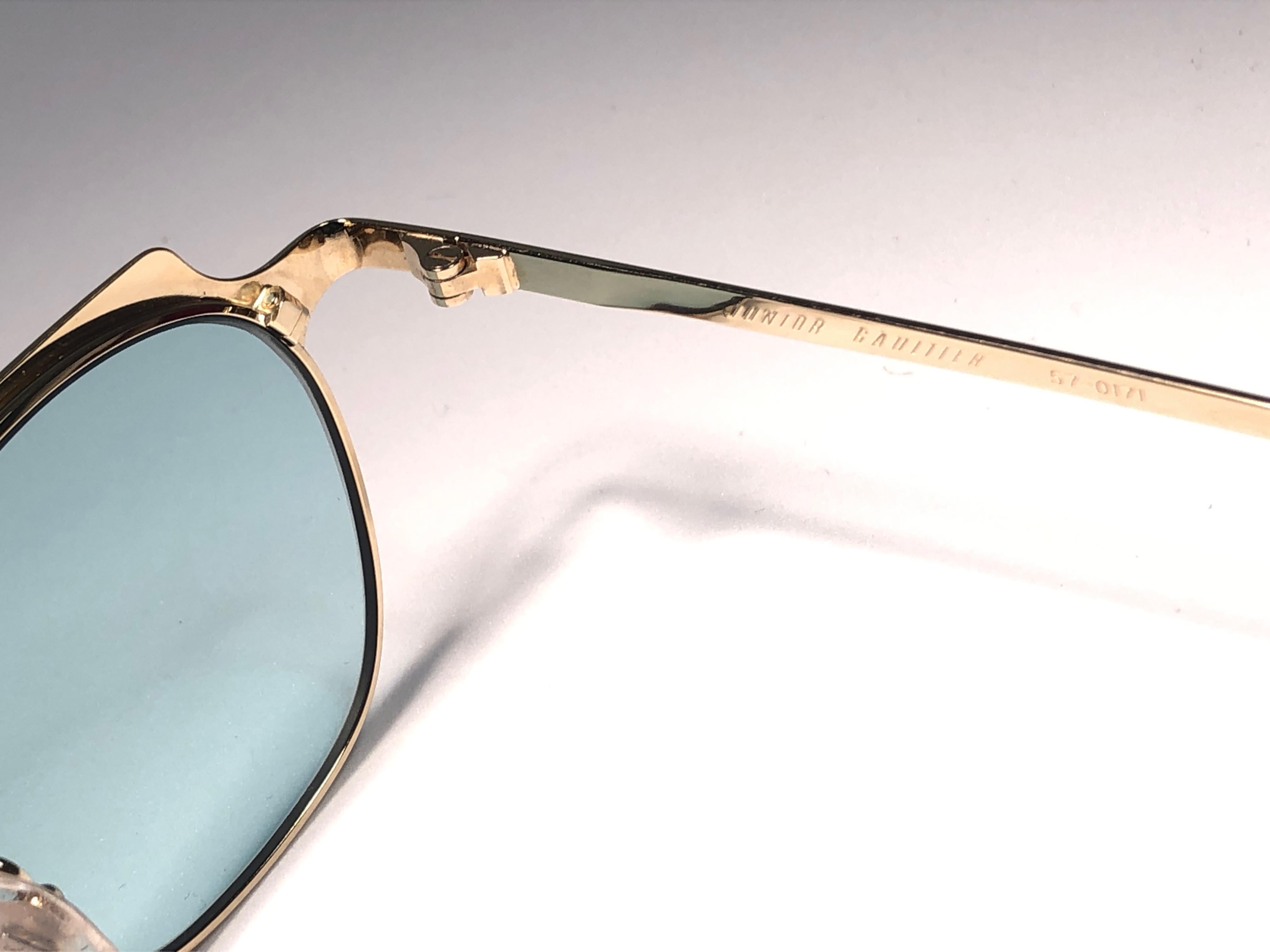 New Jean Paul Gaultier 57 0171 Oval Gold Sunglasses 1990's Made in Japan  In New Condition In Baleares, Baleares