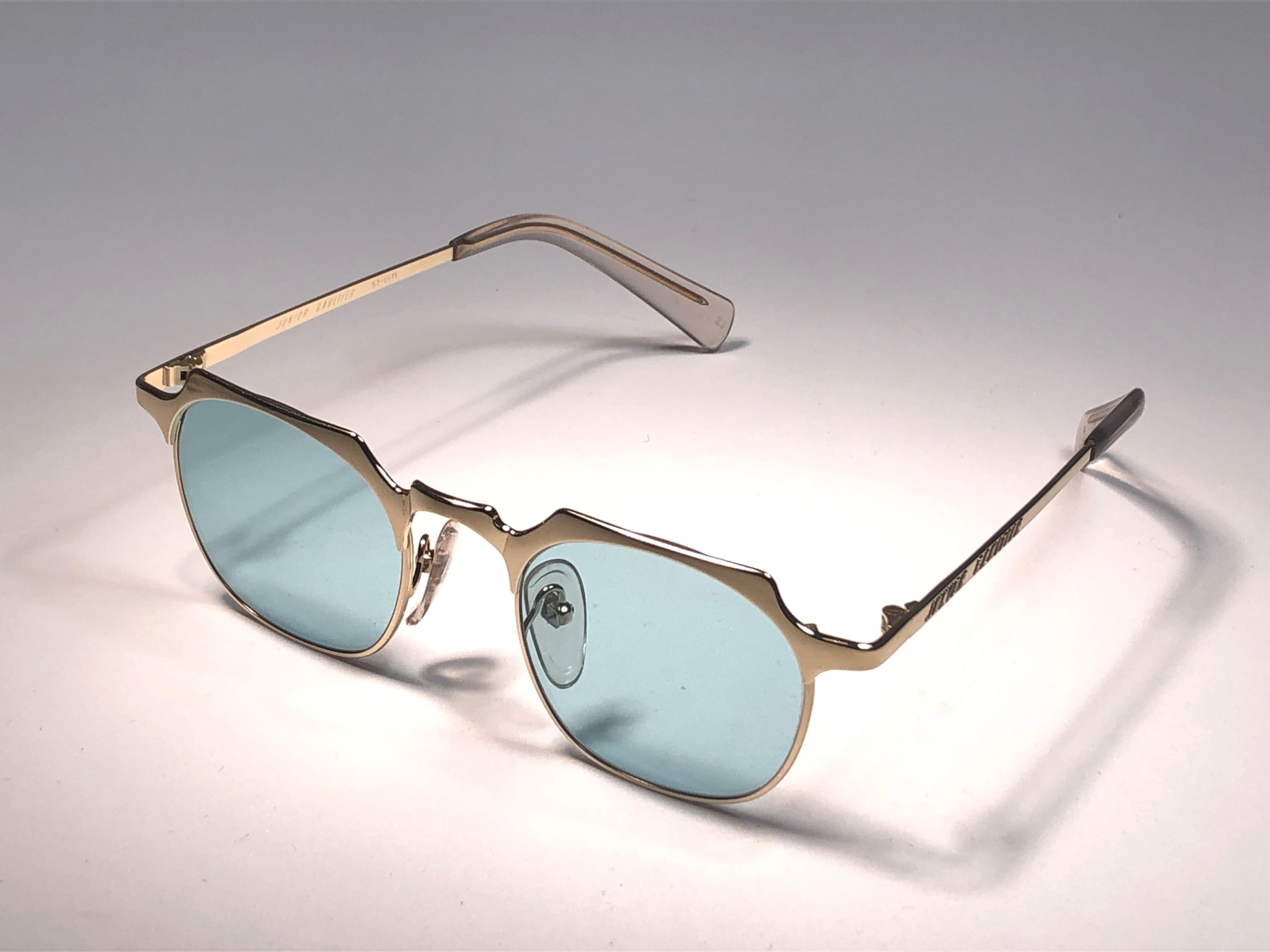 New Jean Paul Gaultier 57 0171 Oval Gold Sunglasses 1990's Made in Japan  3
