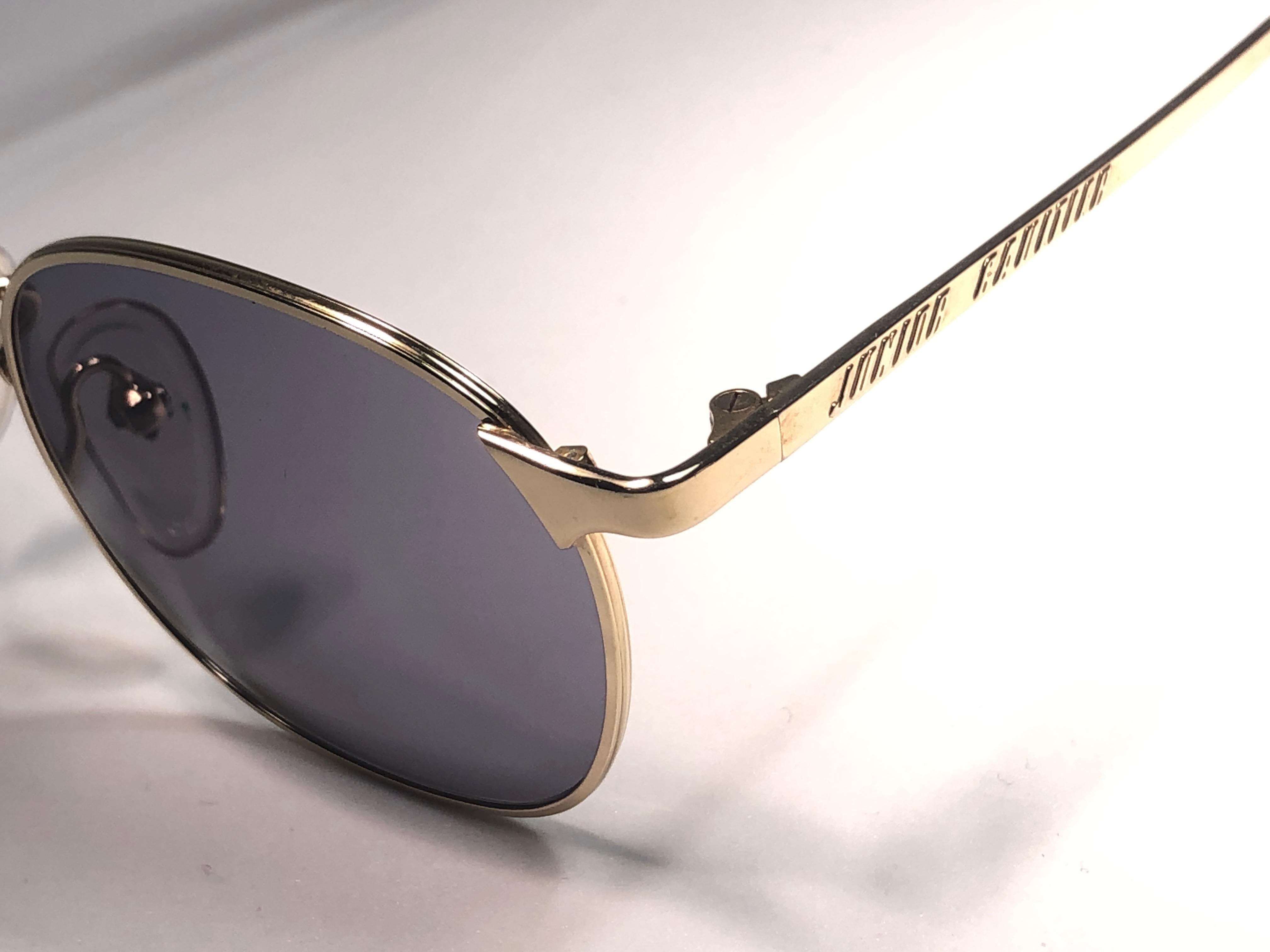 Nuevo Jean Paul Gaultier 57 0172 Gafas de sol ovaladas doradas años 90 Made in Japan en venta 1