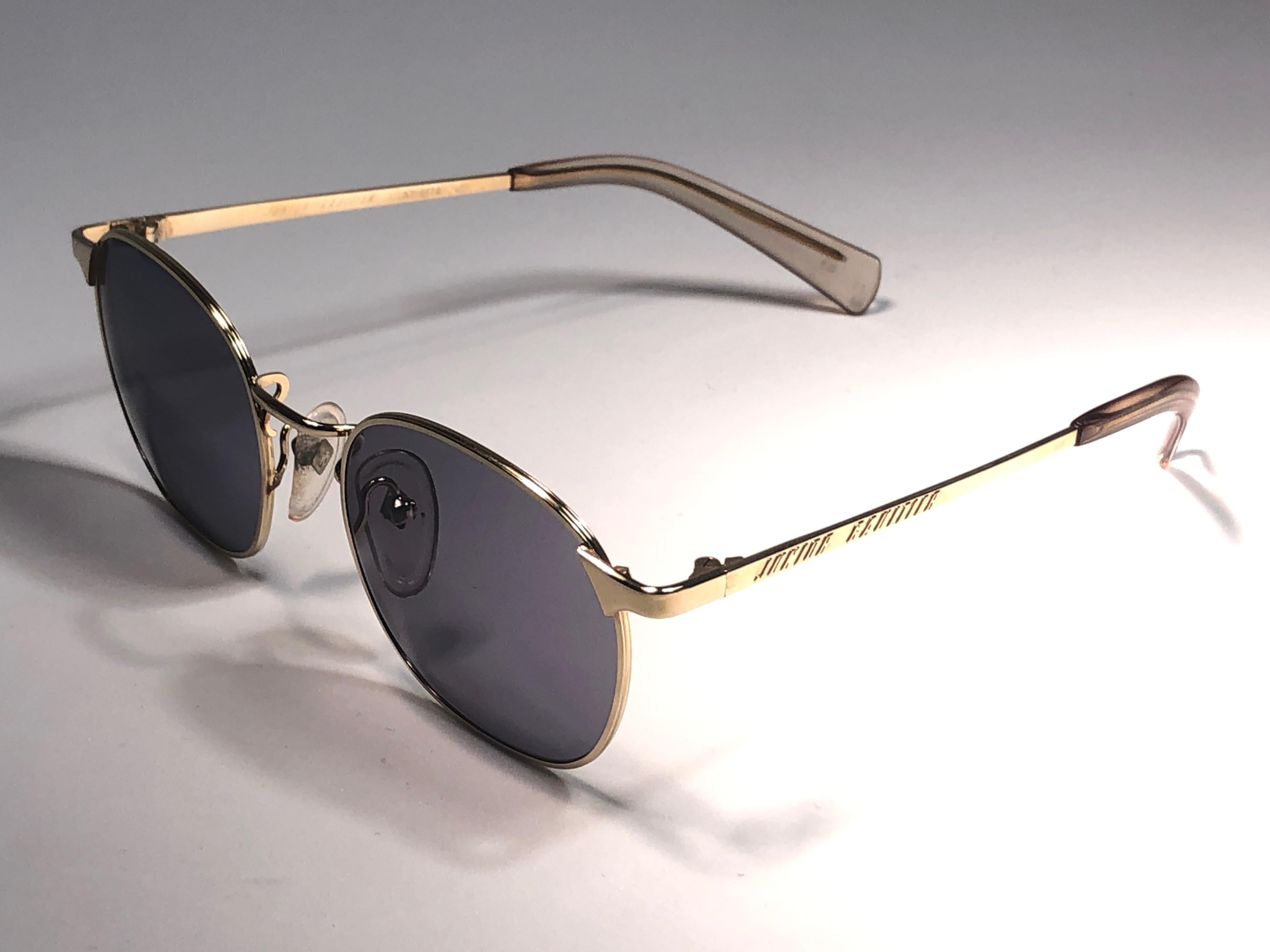 New Jean Paul Gaultier 57 0172 Oval Gold Sunglasses 1990's Made in Japan  For Sale 2