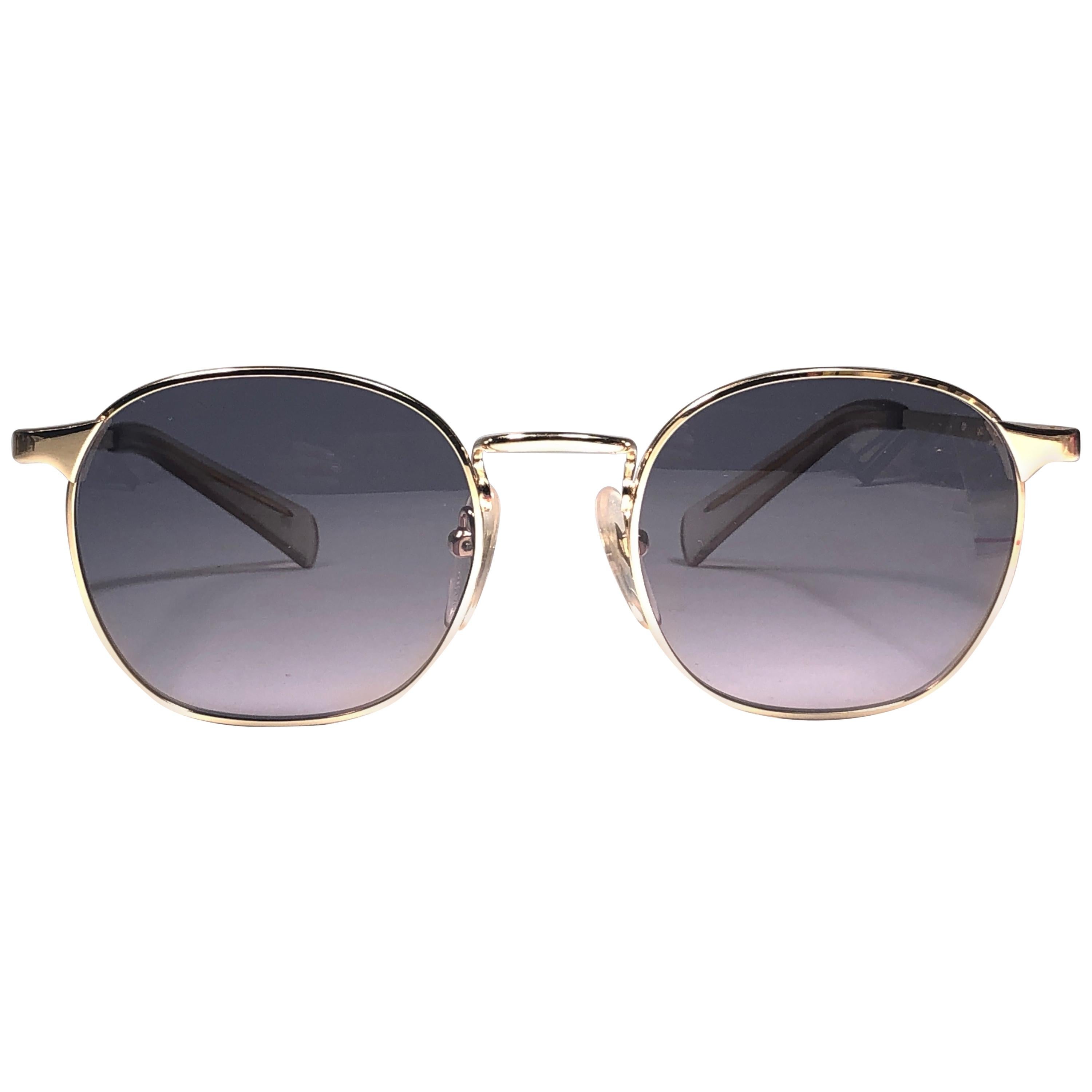 New Jean Paul Gaultier 57 0172 Oval Gold Sunglasses 1990's Made in Japan  For Sale