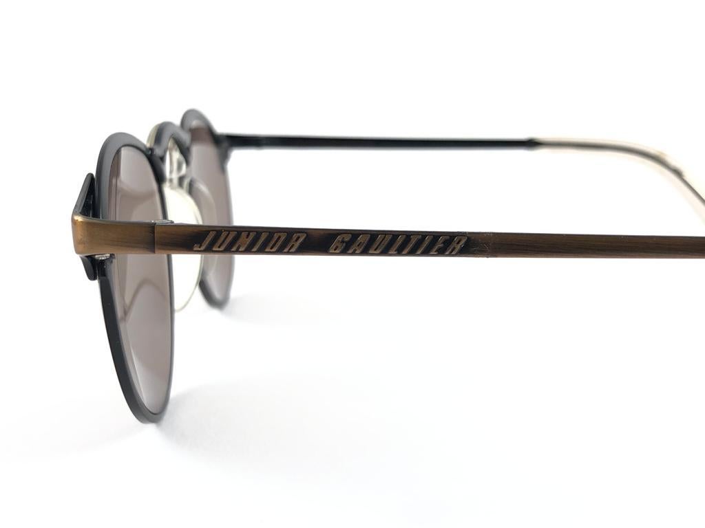 Brown New Jean Paul Gaultier 57 0174 Oval Copper Sunglasses 1990's Made in Japan  For Sale