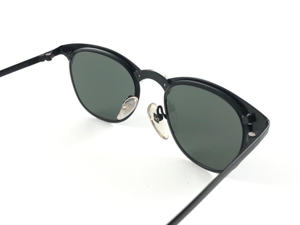 Women's or Men's New Jean Paul Gaultier 57 0175 Oval Black Sunglasses 1990's Made in Japan  For Sale