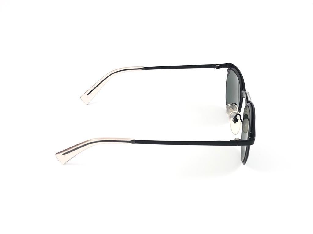 New Jean Paul Gaultier 57 0175 Oval Black Sunglasses 1990's Made in Japan  For Sale 3