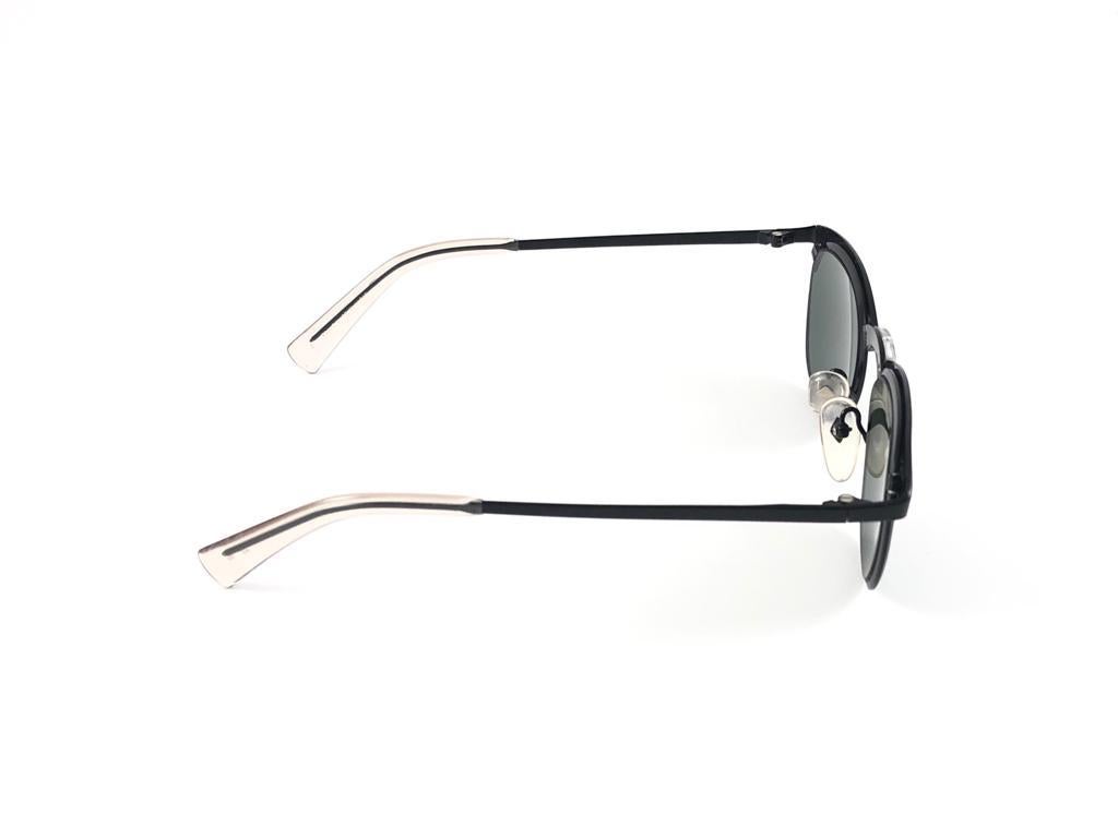 New Jean Paul Gaultier 57 0175 Oval Black Sunglasses 1990's Made in Japan en vente 3