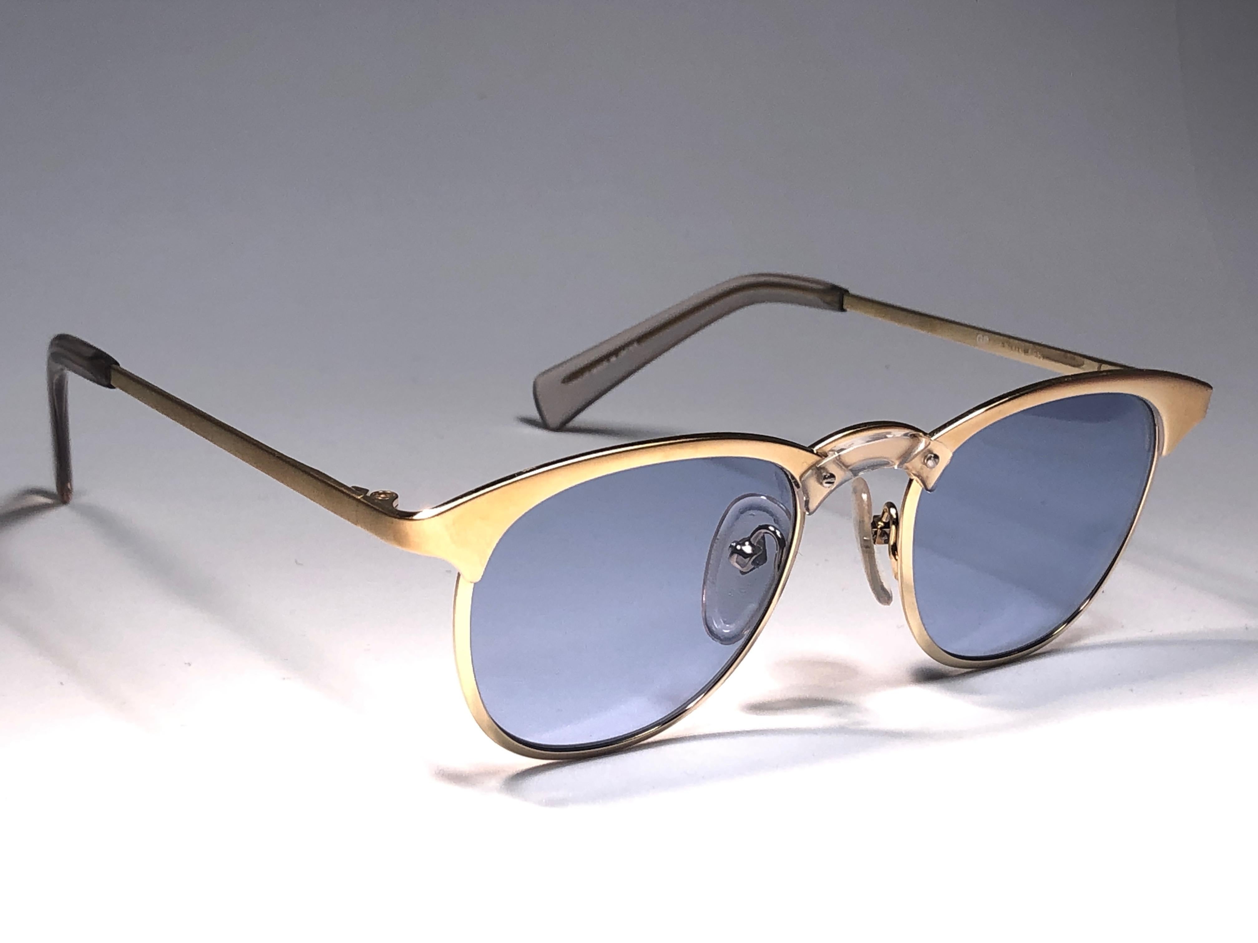 Gray New Jean Paul Gaultier 57 0175 Oval Gold Sunglasses 1990's Made in Japan 