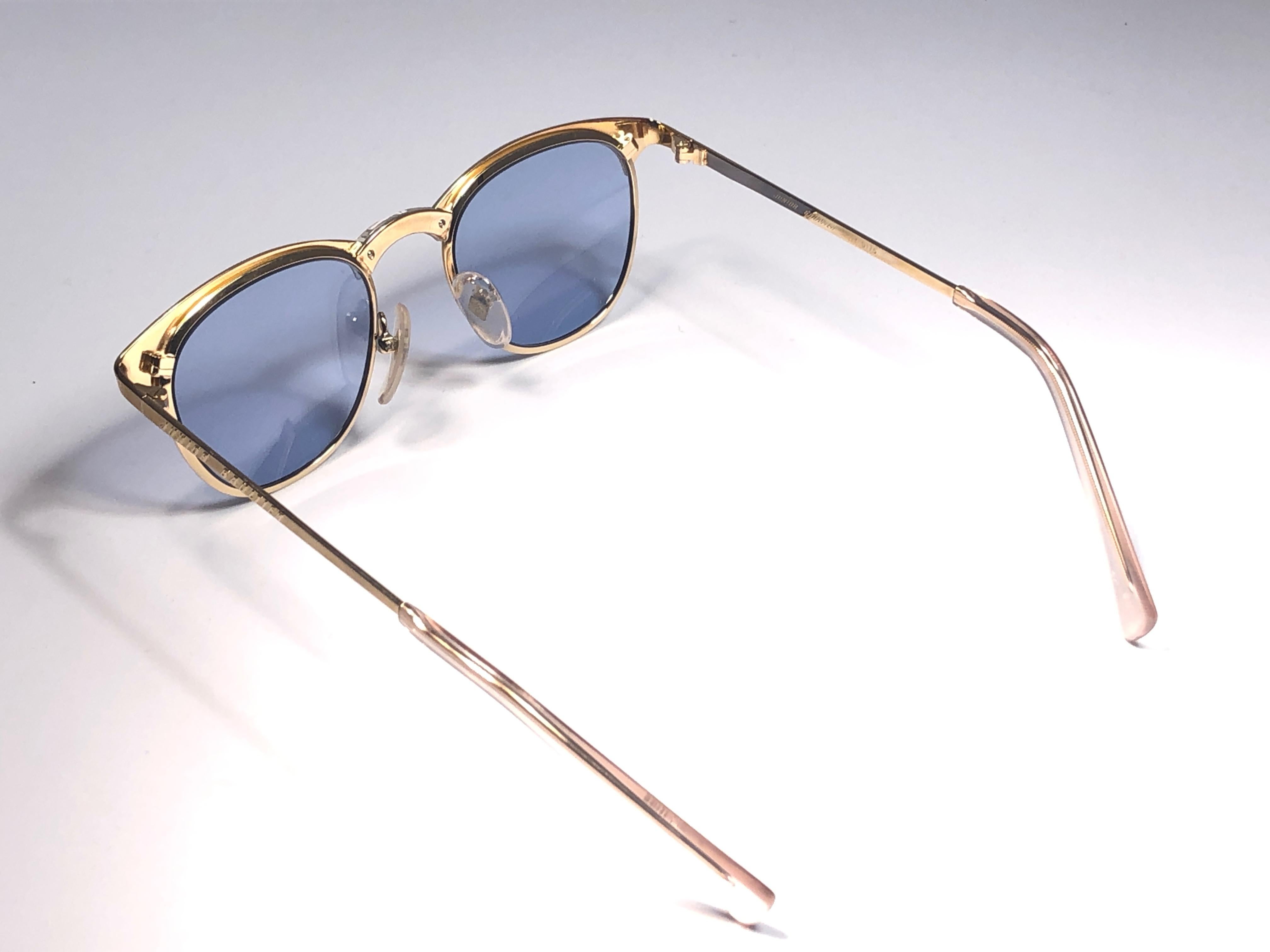Women's or Men's New Jean Paul Gaultier 57 0175 Oval Gold Sunglasses 1990's Made in Japan 