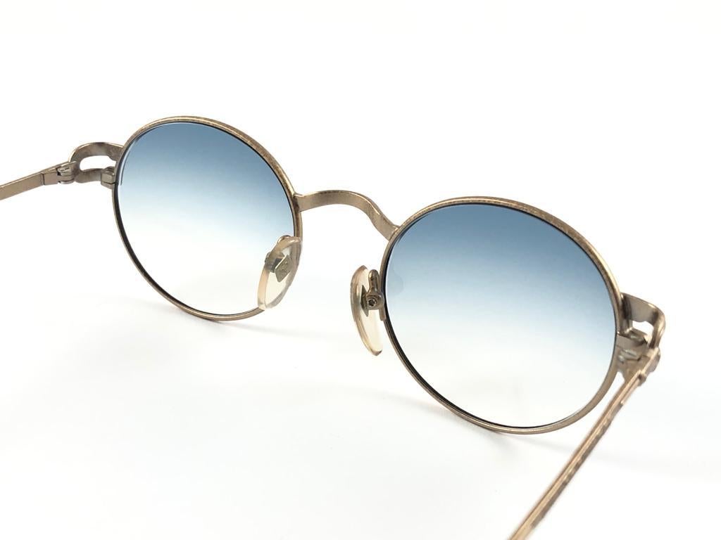Gray New Jean Paul Gaultier 57 3176 Oval Copper Sunglasses 1990's Made in Japan  For Sale
