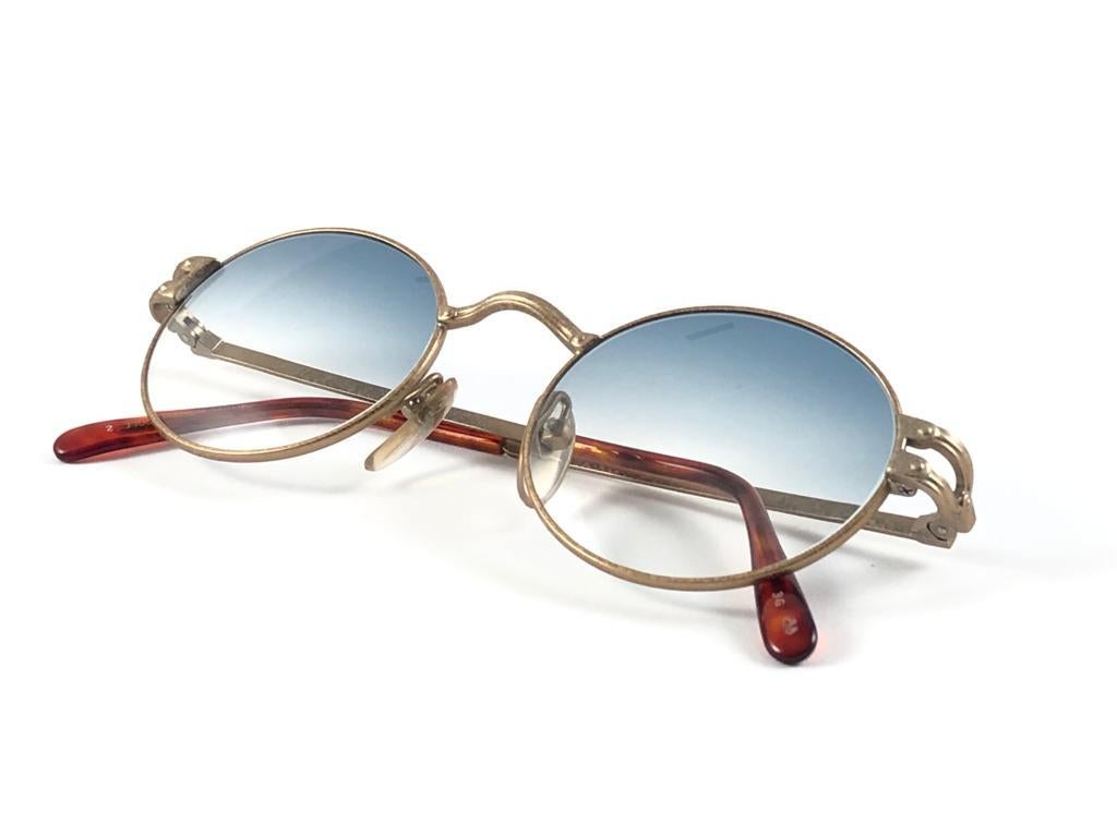 Neu Jean Paul Gaultier 57 3176 Ovale Kupfer-Sonnenbrille 1990er Jahre Made in Japan  im Angebot 2