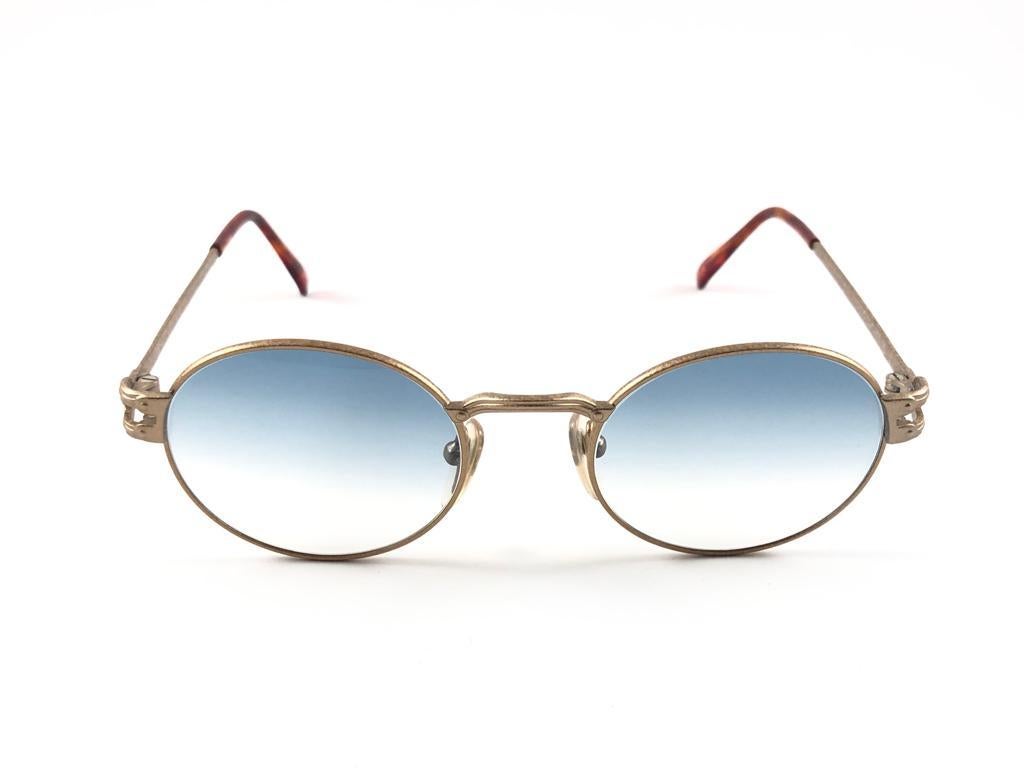 Neu Jean Paul Gaultier 57 3176 Ovale Kupfer-Sonnenbrille 1990er Jahre Made in Japan  im Angebot 4