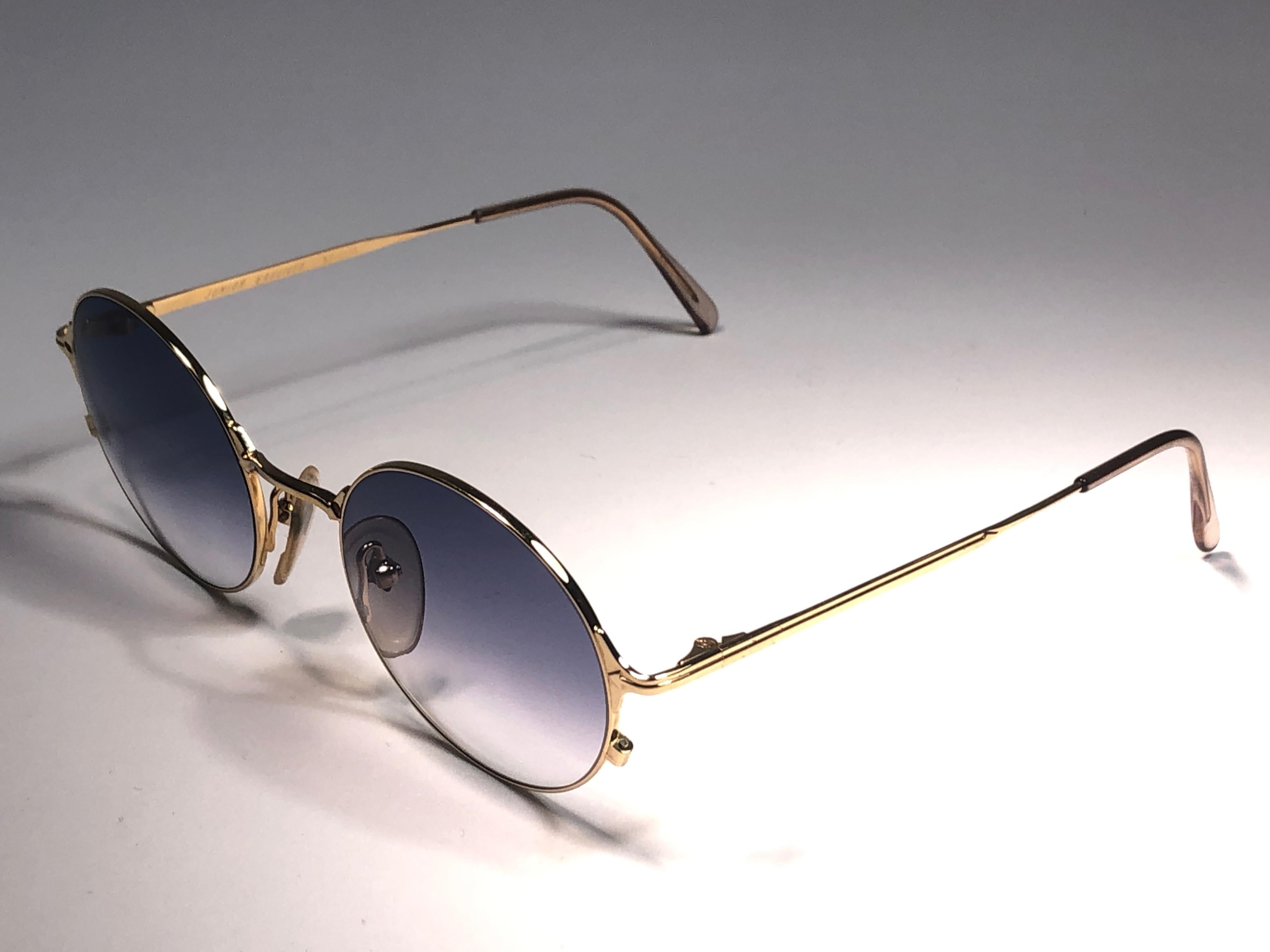 New Jean Paul Gaultier 57 2175 Oval Gold Sunglasses 1990's Made in ...