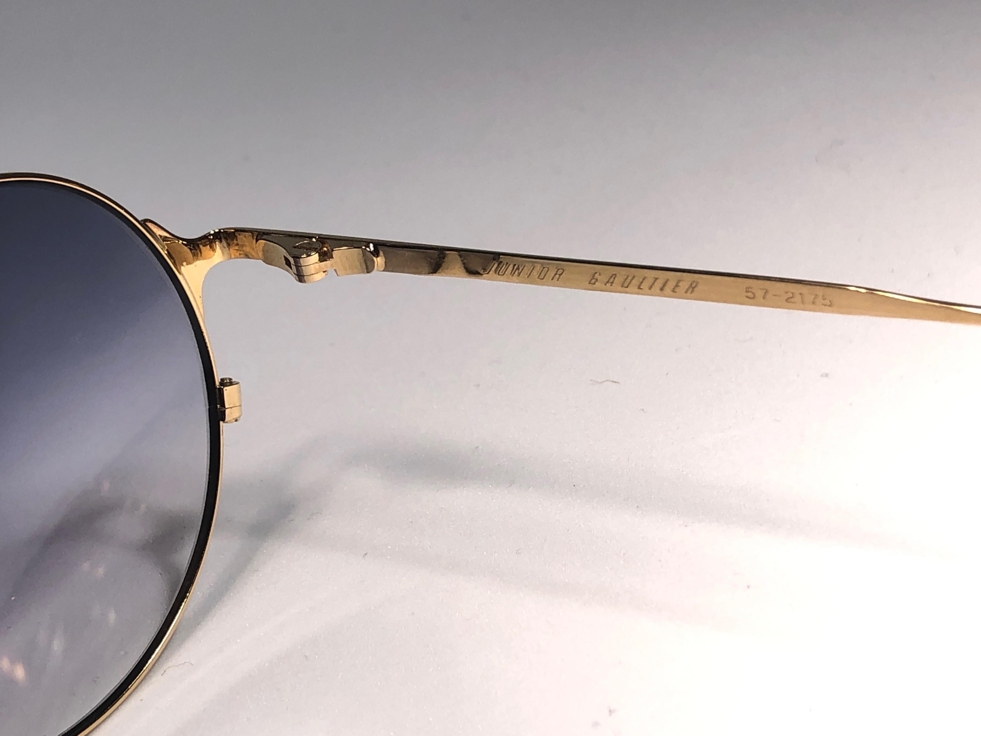 New Jean Paul Gaultier 57 2175 Oval Gold Sunglasses 1990's Made in Japan  In New Condition In Baleares, Baleares