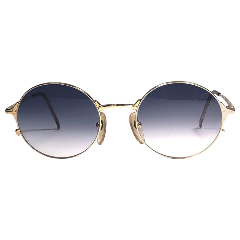 New Jean Paul Gaultier 57 2175 Oval Gold Sunglasses 1990's Made in Japan  For Sale at 1stDibs