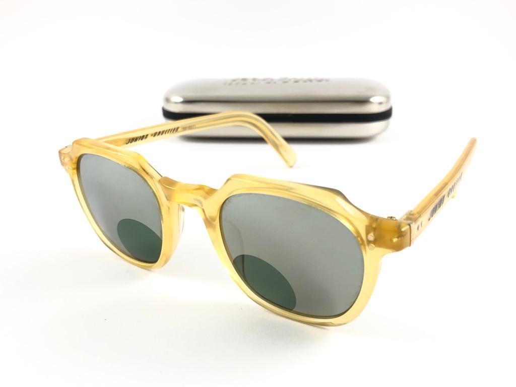 New Jean Paul Gaultier 58 0071 Translucent Yellow Keyhole 90's Japan Sunglasses For Sale 9