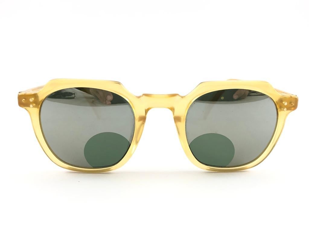 Women's or Men's New Jean Paul Gaultier 58 0071 Translucent Yellow Keyhole 90's Japan Sunglasses For Sale