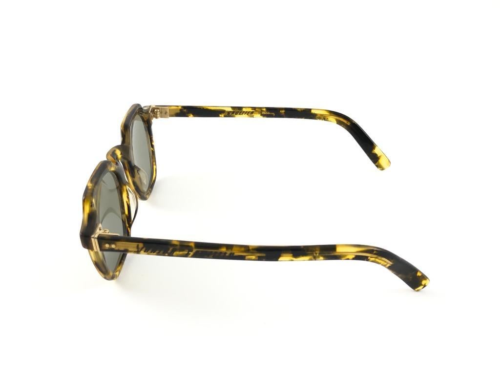 New Jean Paul Gaultier 58 0071 Yellow Tortoise Sunglasses 1990's Japan 3