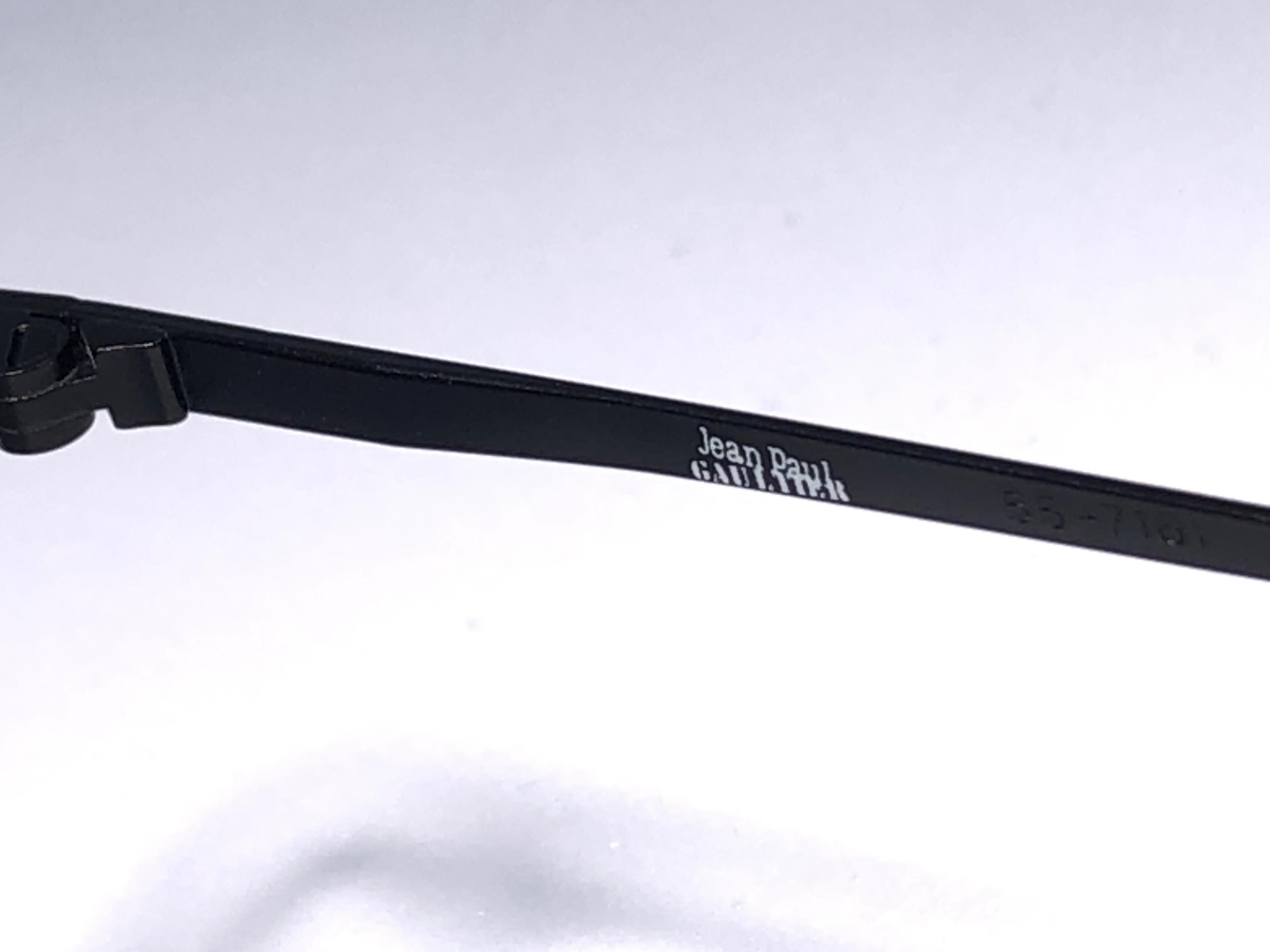 New Jean Paul Gaultier 55 7161 Half Frame Sunglasses 1990's Made in Japan  In New Condition For Sale In Baleares, Baleares