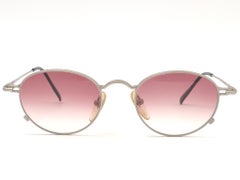 New Jean Paul Gaultier JPG 55-9171 Oval Silver Sunglasses 1990's Made in Japan