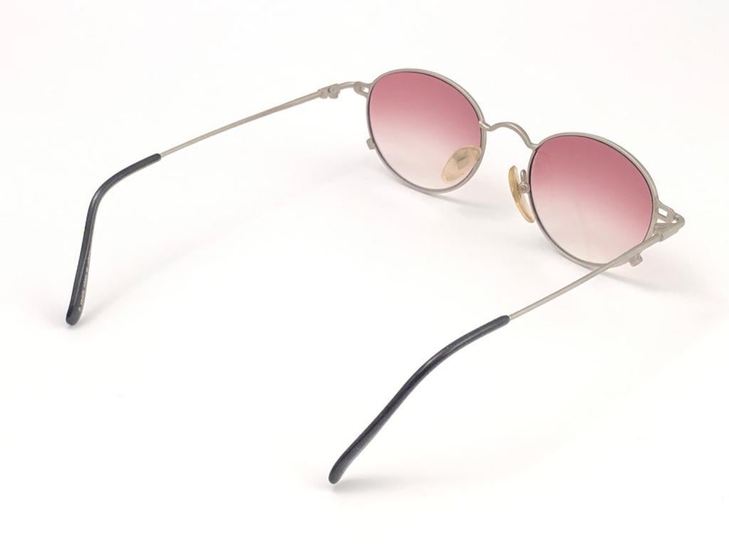 New Jean Paul Gaultier JPG 55-9171 Oval Silver Sunglasses 1990's Made in Japan  2