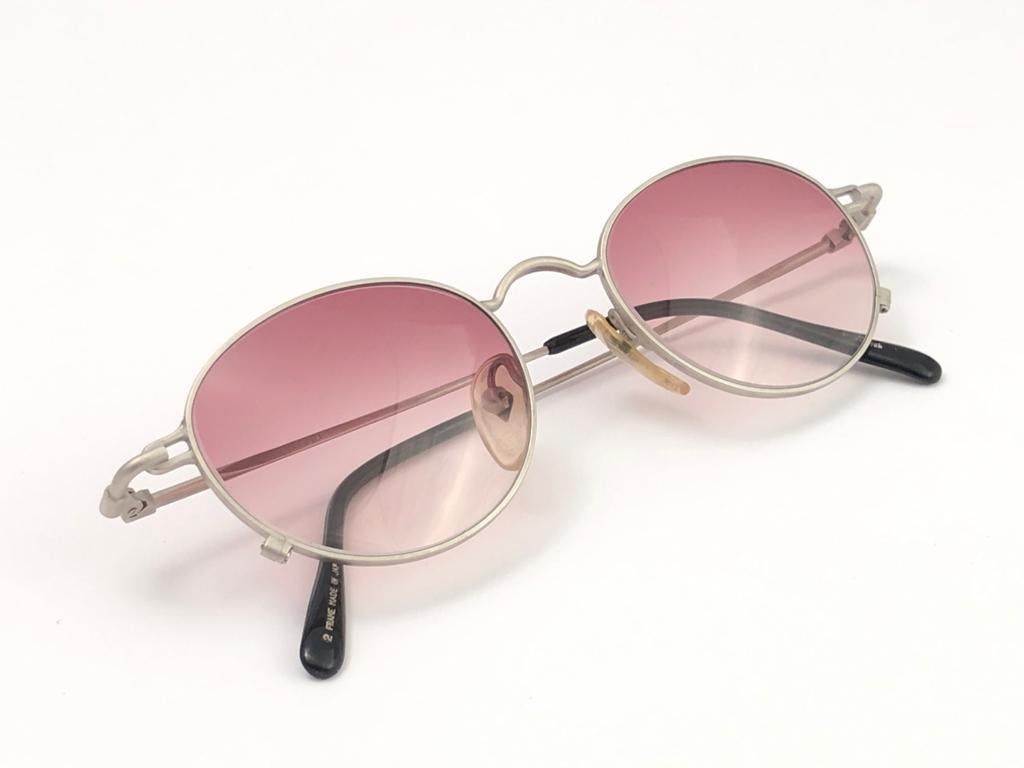New Jean Paul Gaultier JPG 55-9171 Oval Silver Sunglasses 1990's Made in Japan  3