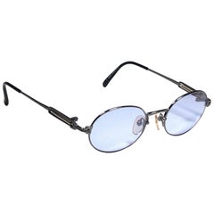 New Jean Paul Gaultier Junior 55  5104 Black Oval Sunglasses 1990 Made in Japan