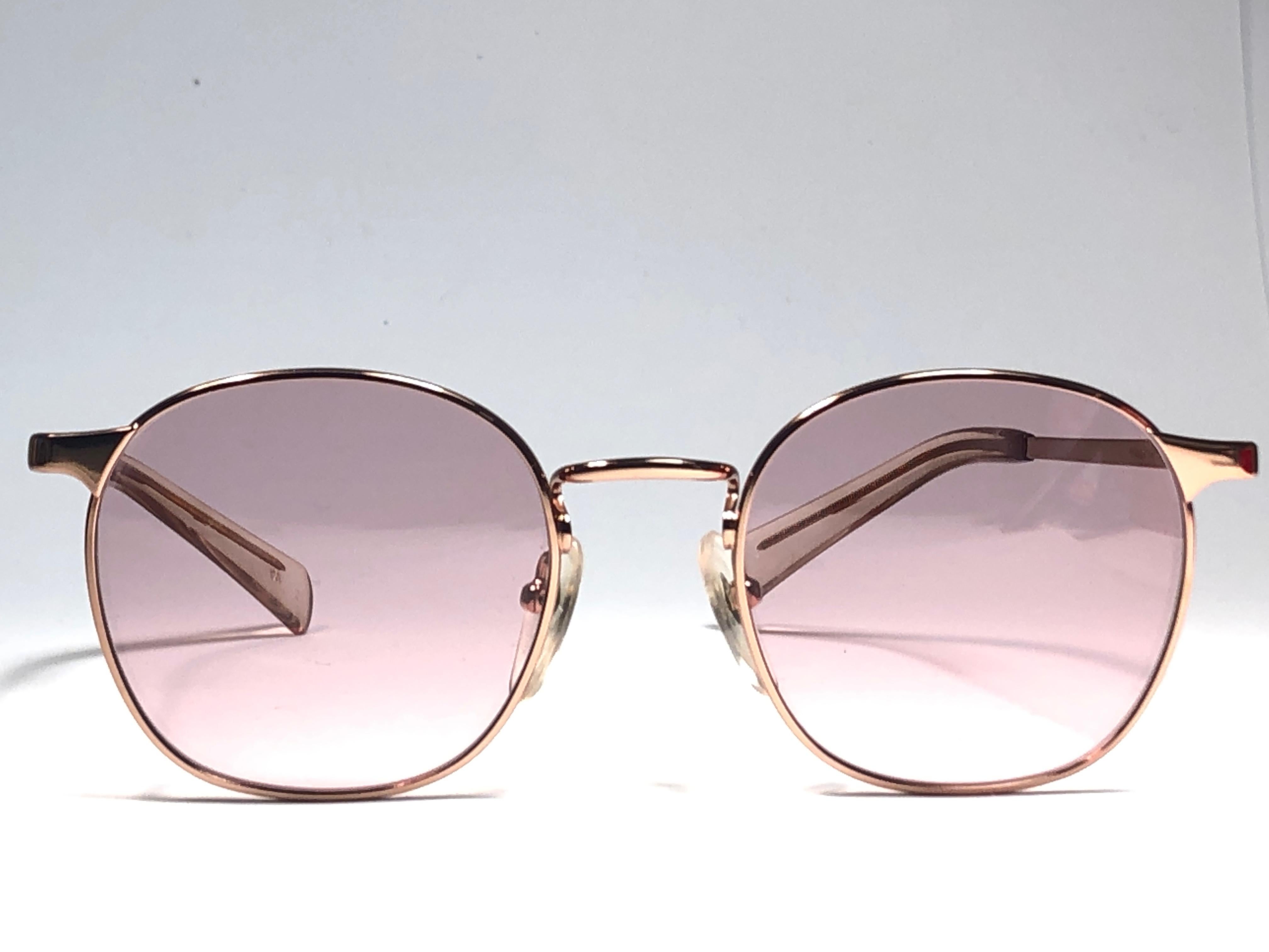 New Jean Paul Gaultier Junior 57 0172 Rose Gold Sunglasses 1990 Made in Japan  In New Condition For Sale In Baleares, Baleares