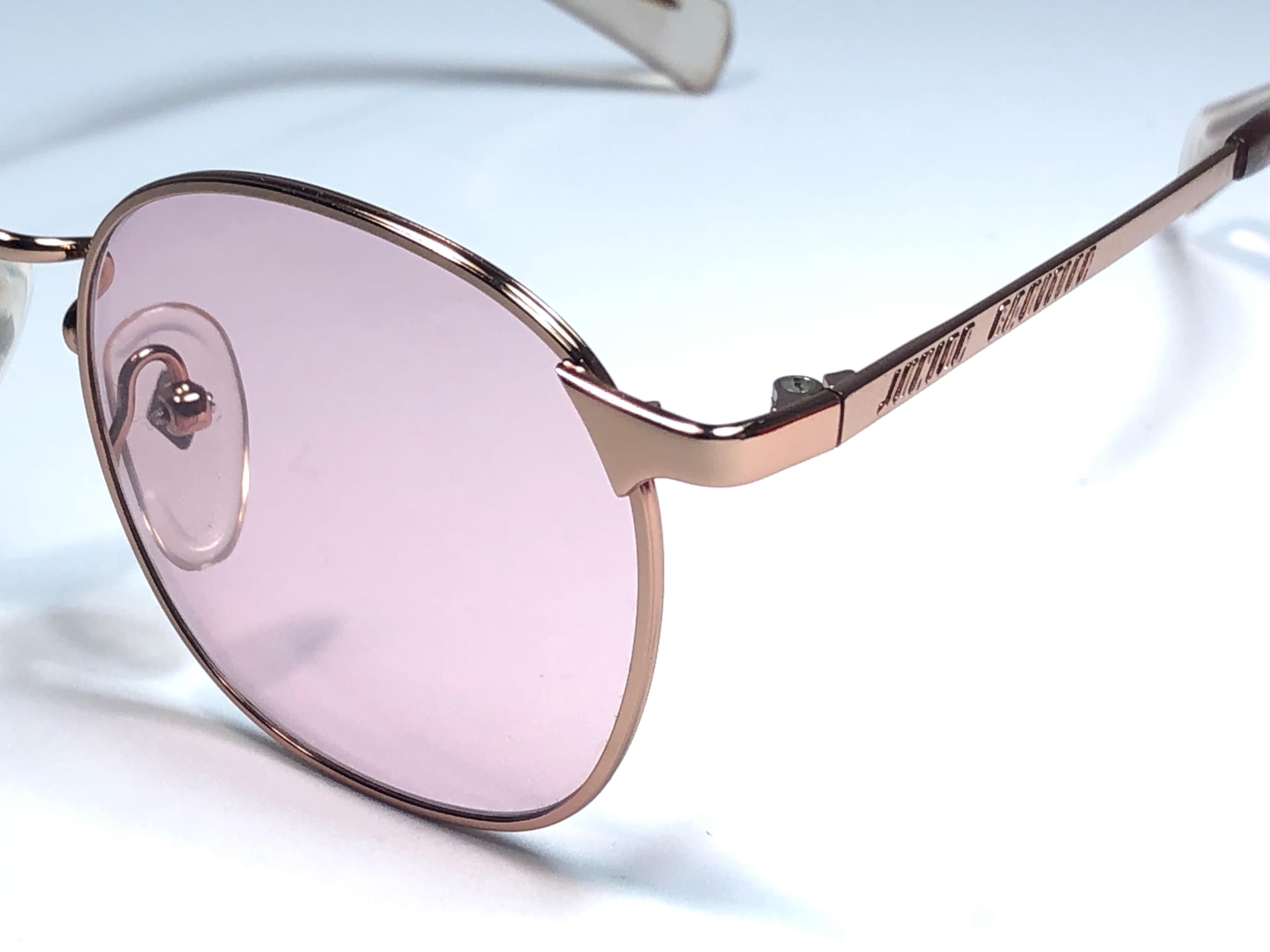 Jean-Paul Gaultier lunettes de soleil Junior 57 0172 en or rose, neuves, fabriquées au Japon, 1990 en vente 1