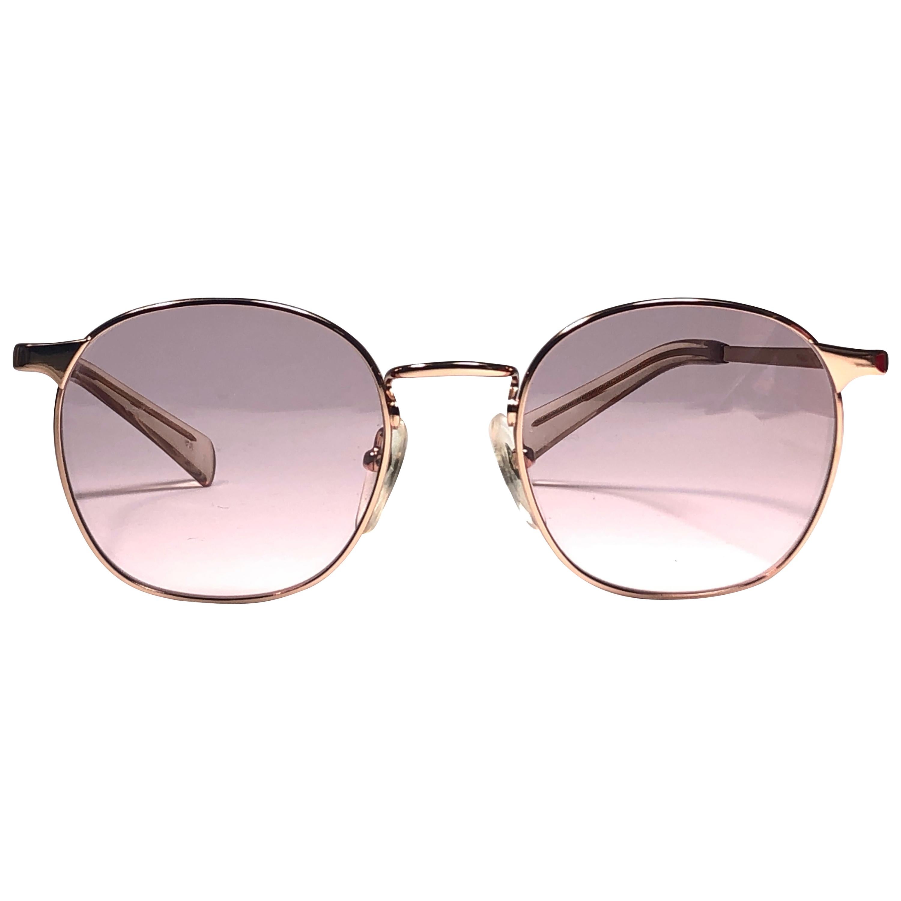 New Jean Paul Gaultier Junior 57 0172 Rose Gold Sunglasses 1990 Made in Japan  For Sale