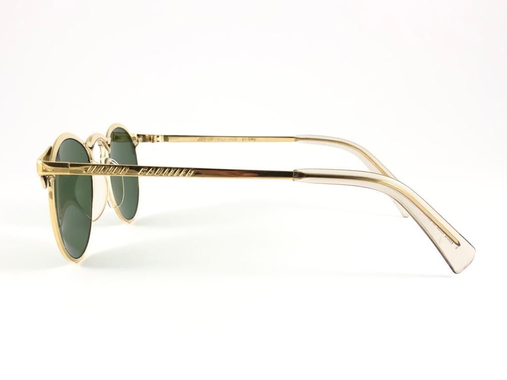 New Jean Paul Gaultier Junior 57 0174  Gold Sunglasses 1990's Made in Japan  1