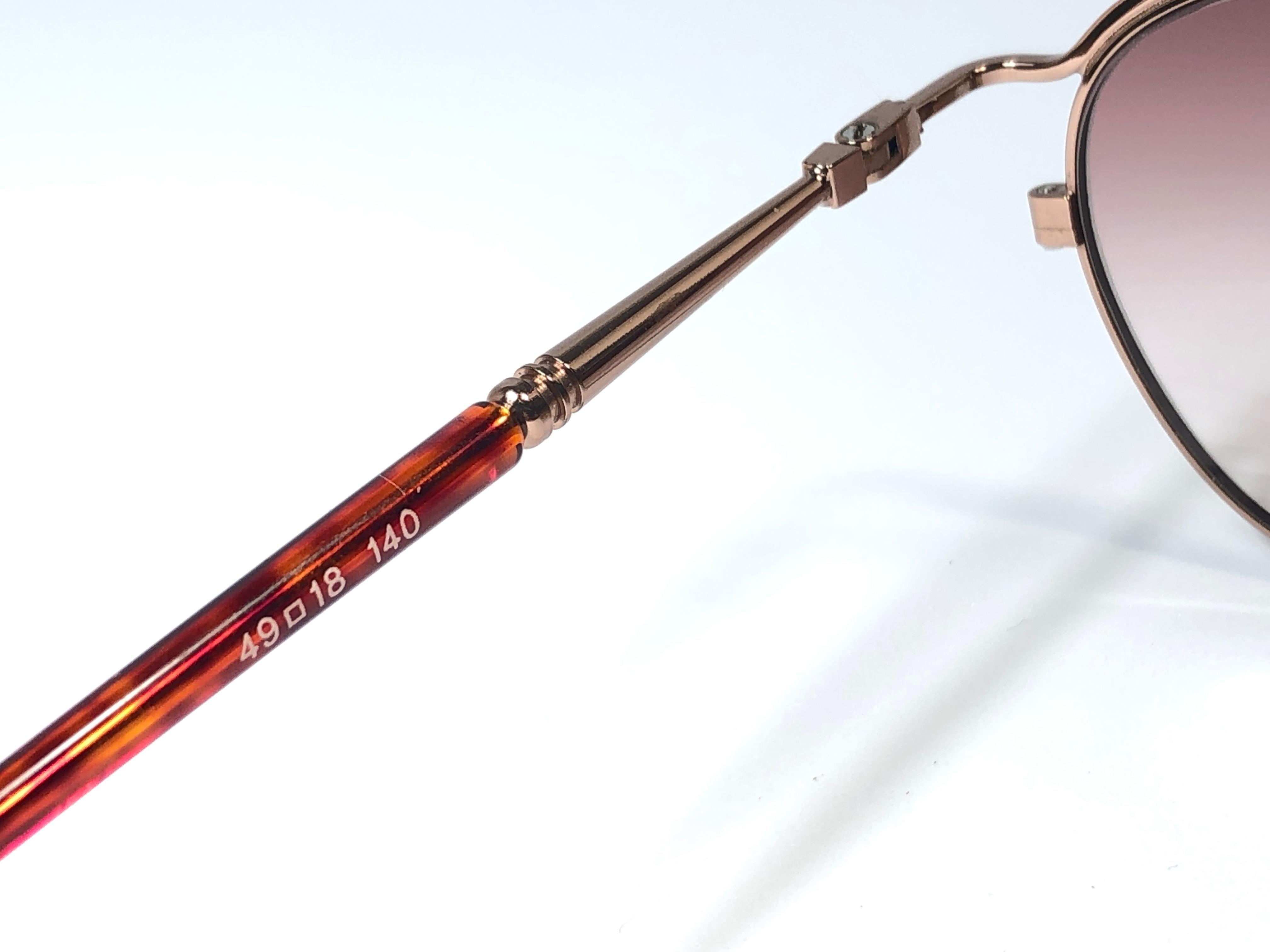 New Jean Paul Gaultier Junior 57 2276 Rose Gold Sunglasses 1990's Japan  In New Condition In Baleares, Baleares