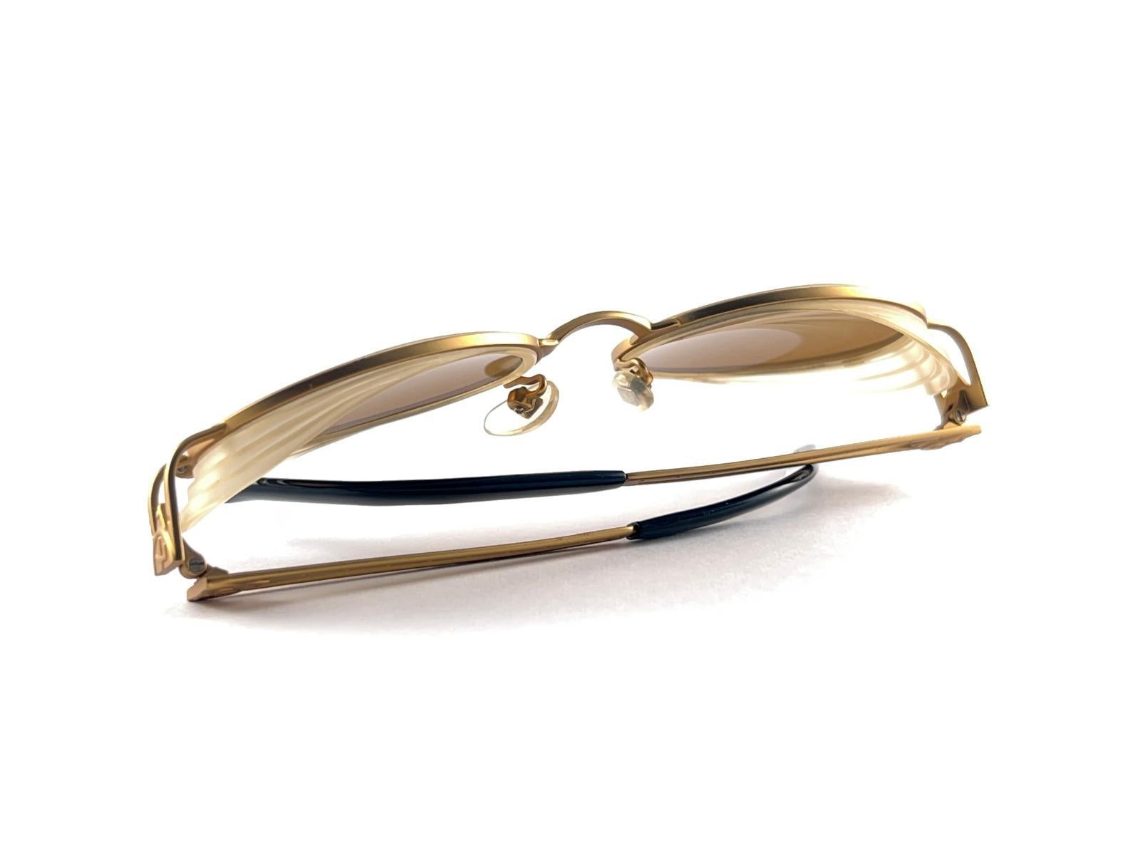New Jean Paul Gaultier Metallic Gold 58 6202 Oval Sunglasses 90'S Made In Japan For Sale 9