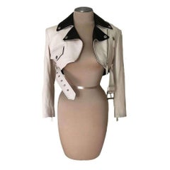 New Jean Paul Gaultier Runway Leather Biker Jacket IT40 US2-4