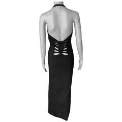 New Jean Paul Gaultier Soleil Cutout Bodycon Black Maxi Dress