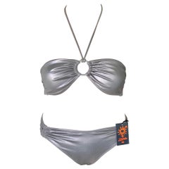 Nouveau Jean Paul Gaultier Soleil Metallic Bikini Swimwear Maillot de bain