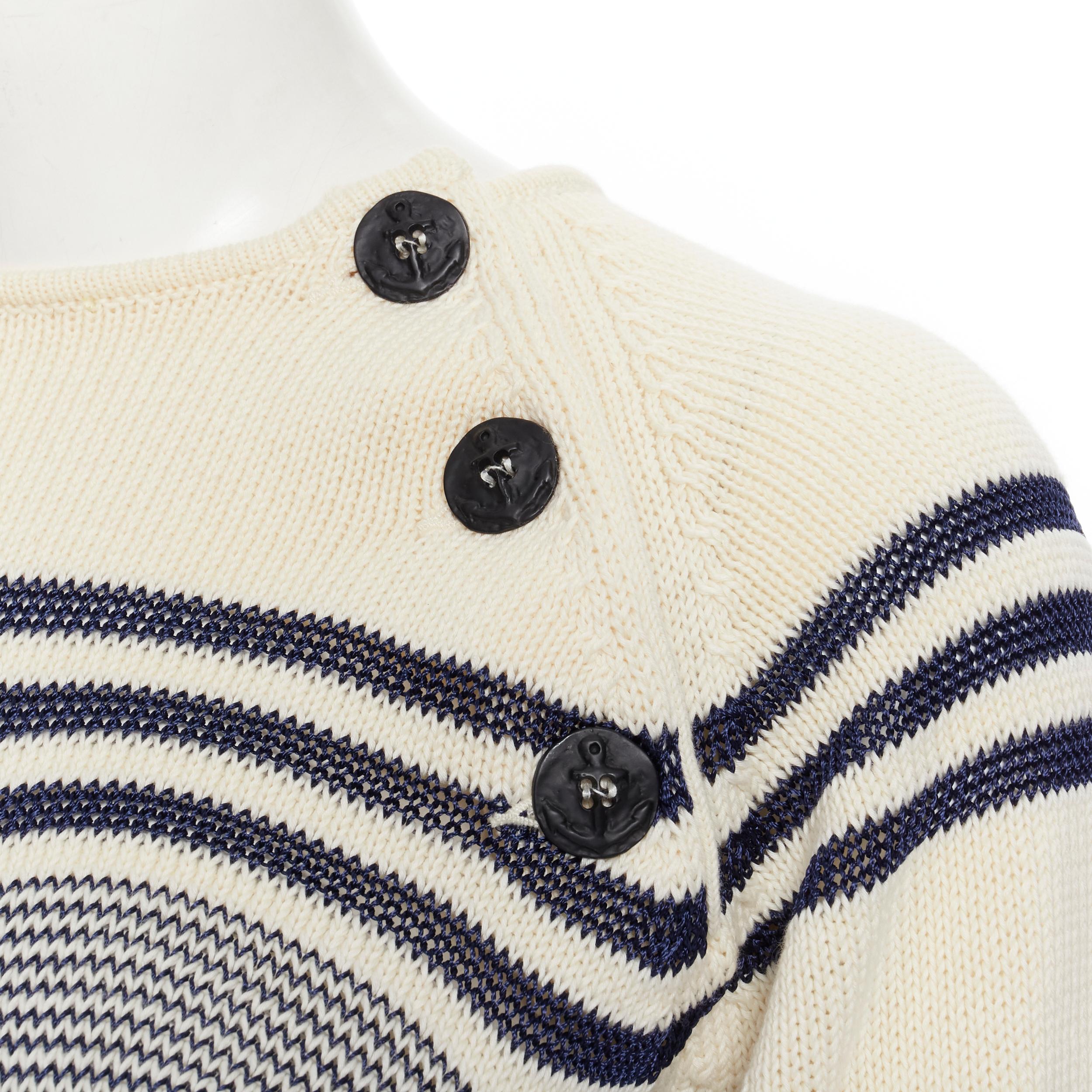 new JEAN PAUL GAULTIER vintage Cyber Baba optical stripe sailor sweater S In New Condition For Sale In Hong Kong, NT
