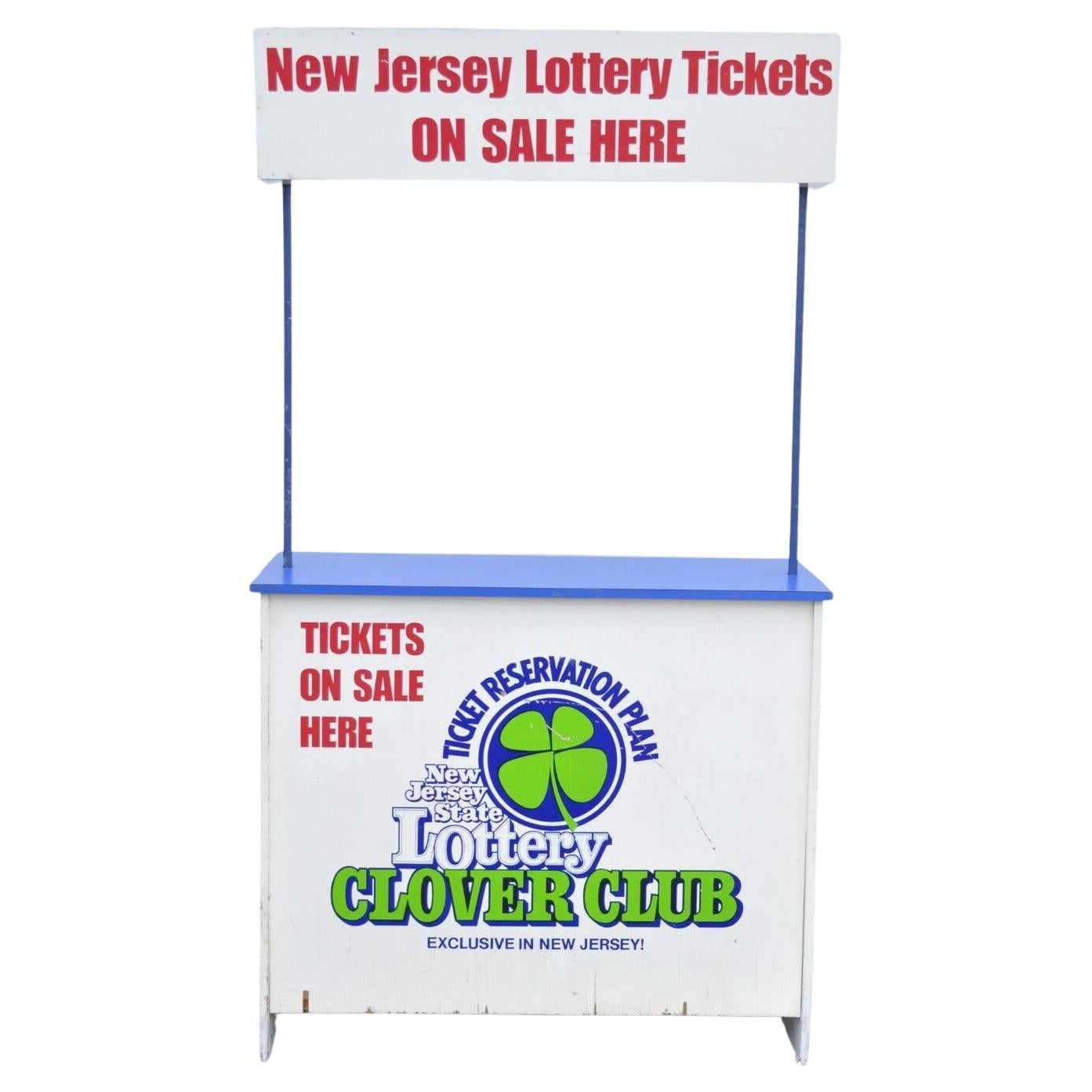 New Jersey Lottery Tickets Lottery Clover Club Advertisement Stand Kiosk Counter For Sale