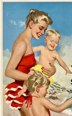 NEW JERSEY SEASHORE - PENNSYLVANIA RAILROAD Original Vintage Rail Travel Poster