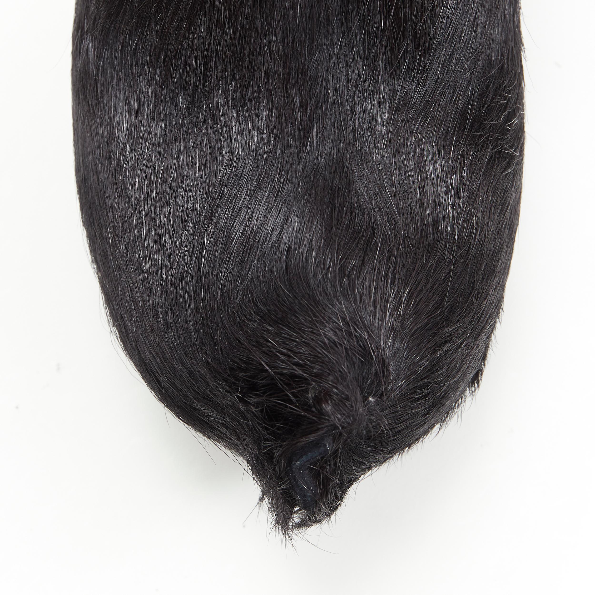 nuevo JIL SANDER 2019 Runway Rare negro ponyhair fur platform clog mule shoes EU37 1