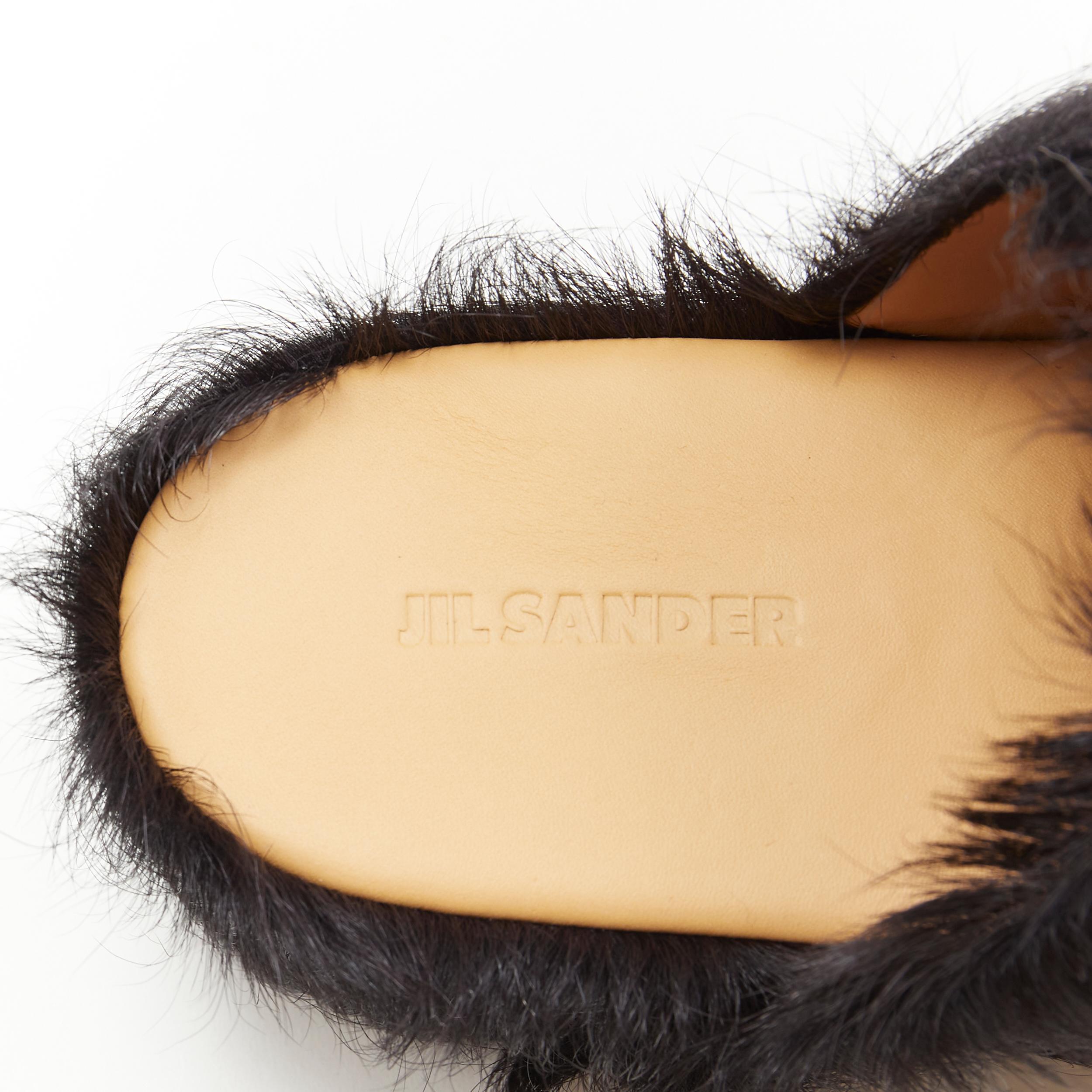 new JIL SANDER 2019 Runway Rare black ponyhair fur platform clog mule shoes EU37 In New Condition In Hong Kong, NT