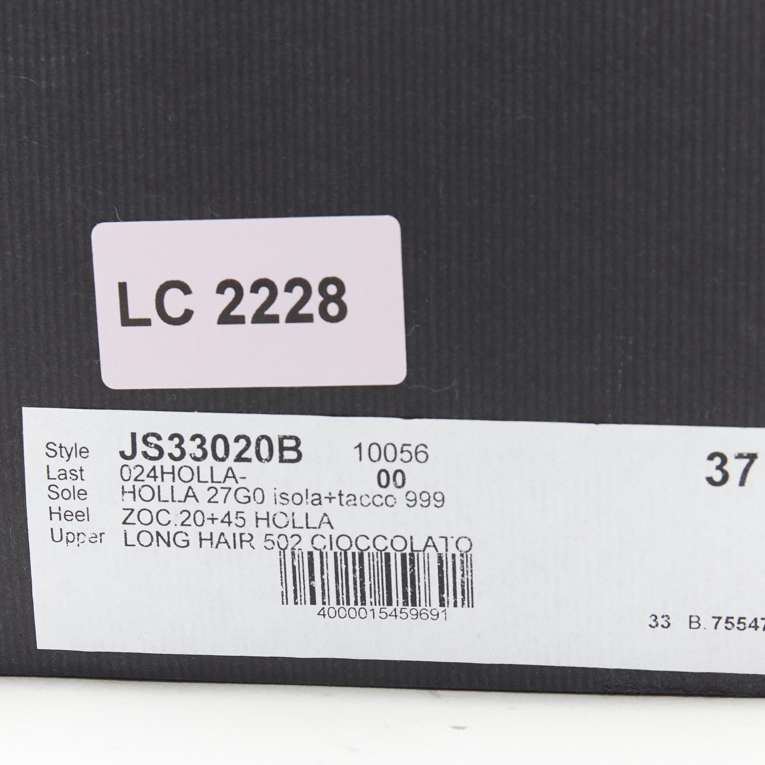 nuevo JIL SANDER 2019 Runway Rare negro ponyhair fur platform clog mule shoes EU37 4
