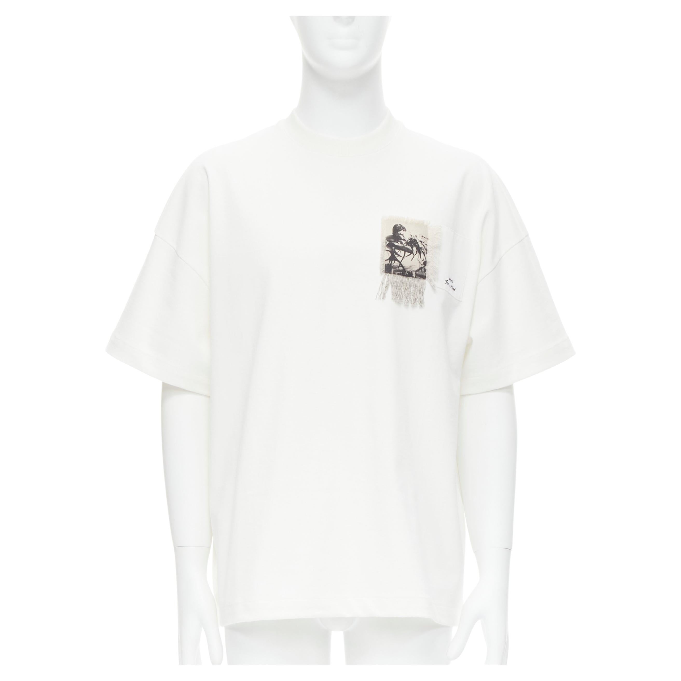JIL SANDER 2021 Florence Henri Weißes Foto-Patchwork-T-Shirt XS im Angebot