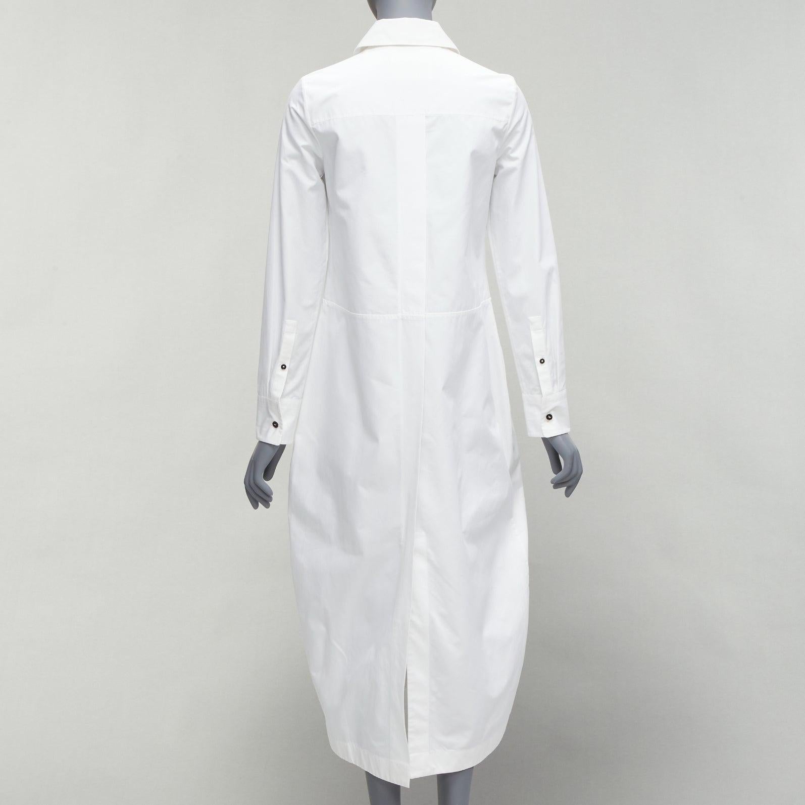 new JIL SANDER 2022 white hidden placket minimal boxy shirt dress FR30 XXS Bon état - En vente à Hong Kong, NT