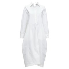 nuevo JIL SANDER 2022 blanco con tapeta oculta vestido camisero minimalista FR30 XXS