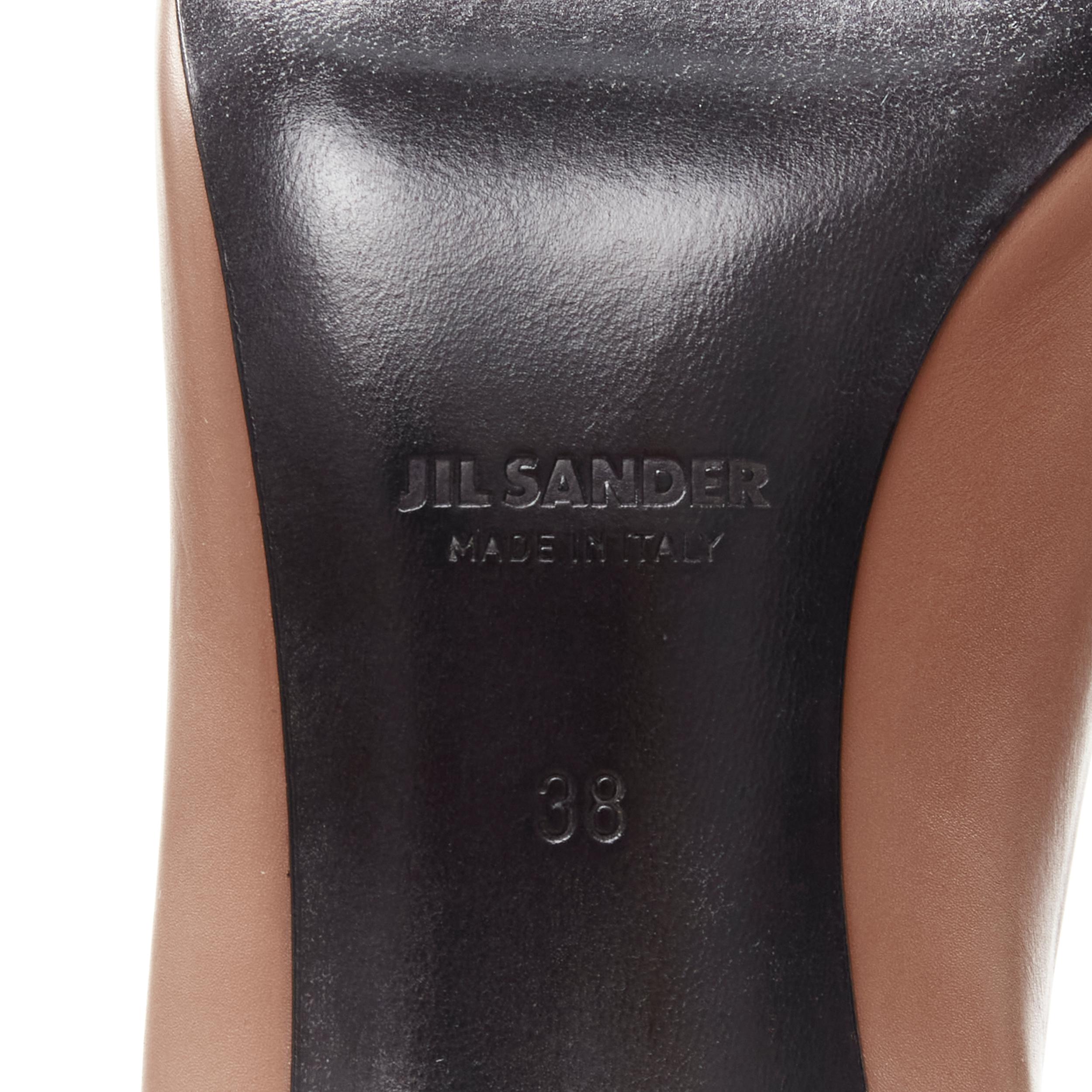 new JIL SANDER Brady 70 nude beige gold anklet bangle point toe pump EU38 For Sale 5