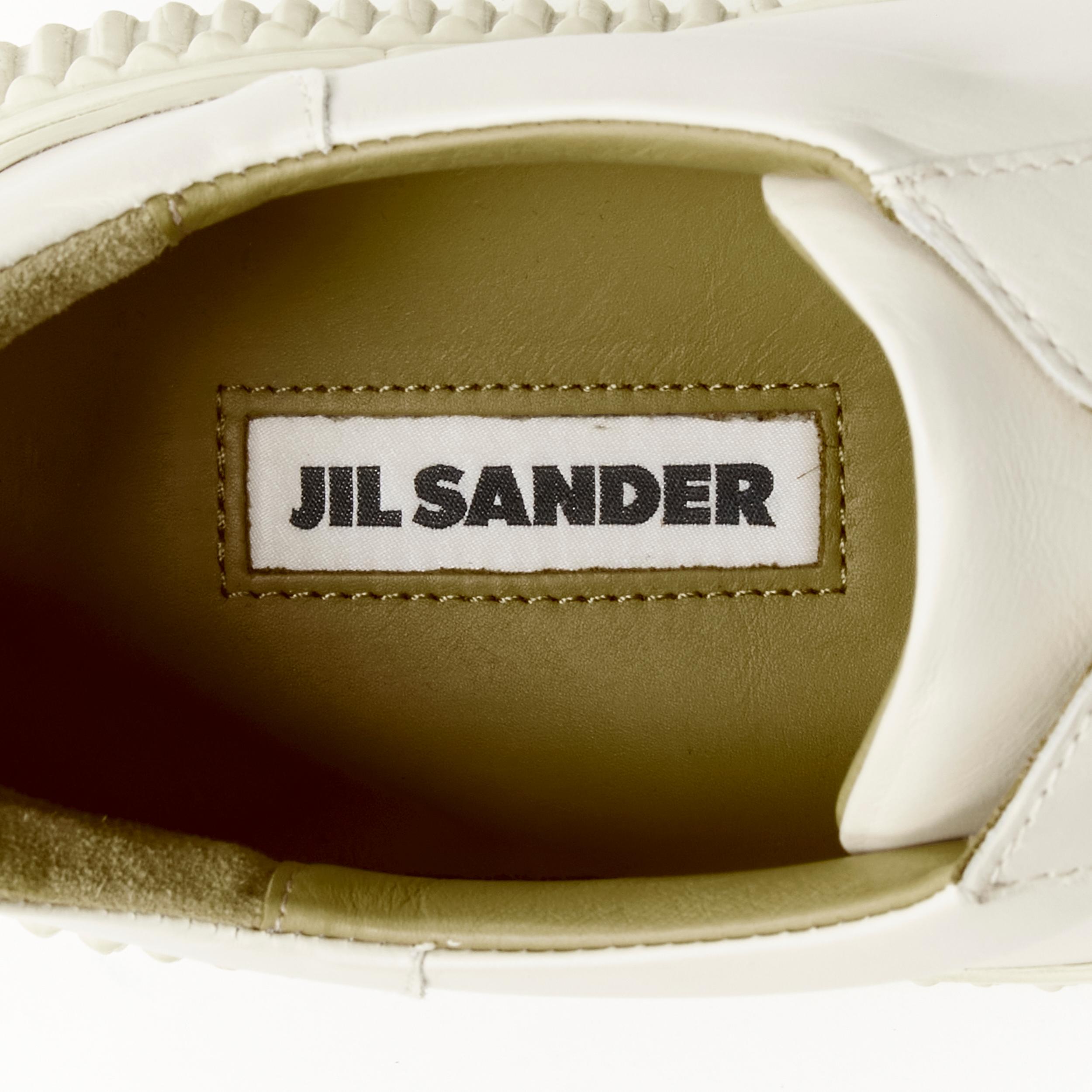 new JIL SANDER light beige leather chunky rubber platform sole sneaker EU40 For Sale 4